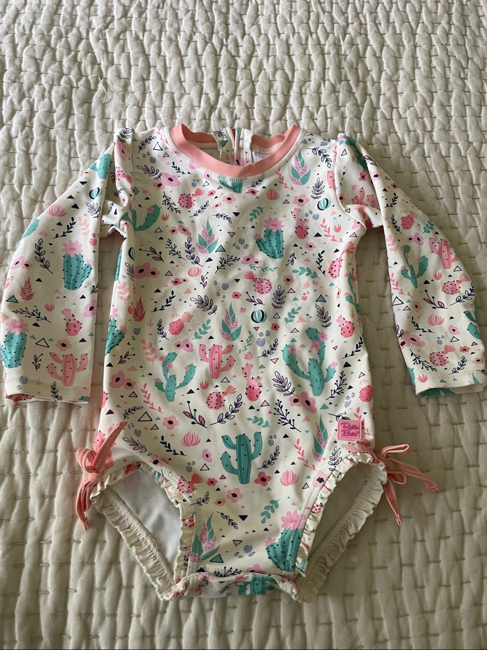 EUC Rufflebutts Swim 3T one piece long sleeve